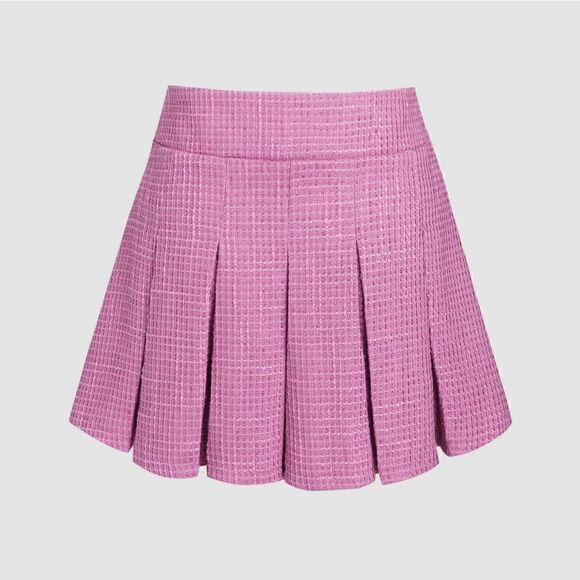 NWT PINK LILAC Tweed Mini Skirt SIZE SMALL NEW TEXTURED - Picture 5 of 7